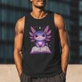 Kawaii Axolotl Cute Axolotls Reading Book Men Tank Top