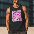 Library Book Fair Queen Vibe Groovy Tie Dye School Reading Men Tank Top
