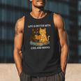 Life Is Better With Cats And Books Cute Cat Lover Men Tank Top Life Is Better With Cats And Books Cute Cat Lover Men Tank Top
