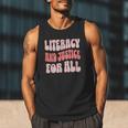 Literacy And Justice For All Book Lover Men Tank Top