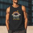Take a Look It's In a Book Vintage Reading Teacher Rainbow Men Tank Top