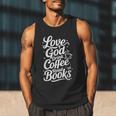 Love God Drink Coffee Read Books Christian Books Lovers Men Tank Top
