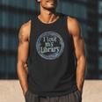 I Love My Library Medallion For Book Lover Reader Librarian Men Tank Top