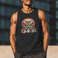 Owl Reading Books Book Library Bookworm Men Tank Top