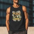 Peace Love Books Librarian Teacher Life Book Library Men Tank Top
