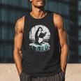 Penguin Reading A Book Vintage Graphic Bookworm Lover Men Tank Top