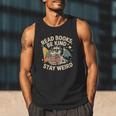 Read Books Be Kind Stay Weird Book Dragon Skeleton Reading Men Tank Top