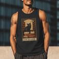 The Reader Cat Book Reading Halloween Tarot Card Men Tank Top