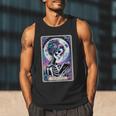 The Reader Tarot Card Reading Skeleton Skull Book Lover Men Tank Top