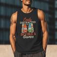 Reading Gnomes Cute Easily Distracted By Books And Gnomes Men Tank Top