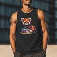 Red Panda Books Lover Reading Bookworm Men Tank Top