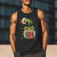 Retro Christmas Ornament Book Christmas Teacher Librarian Men Tank Top