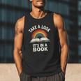 Retro Rainbow Take A Look It's In A Book Reading Men Tank Top