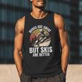 Skier BOOKS ARE GREAT BUT SKIS ARE BETTER Vintage Men Tank Top