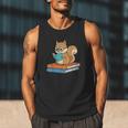 Squirrel Reading Book Glasses Bookworm Librarian Men Tank Top Squirrel Reading Book Glasses Bookworm Librarian Men Tank Top