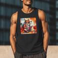 Squirrel Reading Comic Book On Autumn Branch Glasses Leaves Men Tank Top