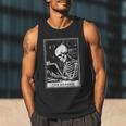 Tarot Card Shirt The Reader Tarot Skeleton Reading Book Men Tank Top