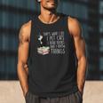 That's What I Do I Pet Cat I Read Books Tuxedo Cat Bookworm Men Tank Top