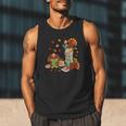 Turkey Reading Books Fall Librarian Book Lover Teacher Kids Men Tank Top