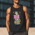 Unicorn Read Reading Book Librarian America Girls Women Men Tank Top