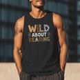 Wild About Reading Animal Bookworm Library Book Lover Reader Men Tank Top