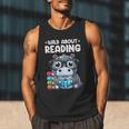 Wild About Reading Book Lover Hippo Men Tank Top