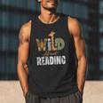 Wild About Reading Books Animal Theme Bookworm Library Day Men Tank Top Wild About Reading Books Animal Theme Bookworm Library Day Men Tank Top