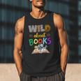 Wild About Reading Books Reader Bookworm Animals Book Lover Men Tank Top