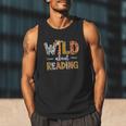 Wild About Reading Books Reader Teachers Kids Librarian Men Tank Top