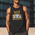 Wild About Reading Cute Animal Book Lover Kids Men Tank Top