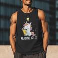 Women's Reading Is Lit Unicorn Library English Teacher Book Lover Men Tank Top