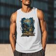 4 Books Are Portable Magic Bookish Reading Nerd Quote Men Tank Top