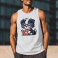 Adorable Book Lover Border Collie With Reading Glasses Cute Raglan Baseball Tee Men Tank Top Adorable Book Lover Border Collie With Reading Glasses Cute Raglan Baseball Tee Men Tank Top
