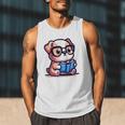 Adorable Book Lover Bulldog With Reading Glasses Cute Raglan Baseball Tee Men Tank Top Adorable Book Lover Bulldog With Reading Glasses Cute Raglan Baseball Tee Men Tank Top