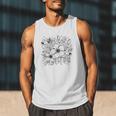 Adult Coloring Book Style Flowers And Ladybug Self Coloring Men Tank Top Adult Coloring Book Style Flowers And Ladybug Self Coloring Men Tank Top