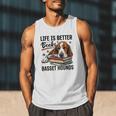 Basset Hound Dog Breed Life Is Better With Books And a For Men Women Girls Kids Men Tank Top