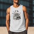Boo Skeleton Skull Books Halloween Women School Teacher Kid Premium Men Tank Top