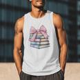 Book Lover Coquette Bow Pink Dainty Ribbon Cute Bookworm Men Tank Top