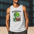 Book Lover Reading Dinosaur Readosaurus Library Men Tank Top