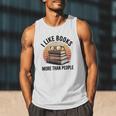 I Like Books More Than People Glasses Men Tank Top
