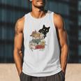 Cat And Books Flowers Reading Club Cat Lover Bookworm Men Tank Top Cat And Books Flowers Reading Club Cat Lover Bookworm Men Tank Top