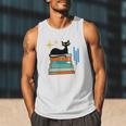 Cat And Books Retro Midcentury Mid Century Aesthetic Men Tank Top Cat And Books Retro Midcentury Mid Century Aesthetic Men Tank Top