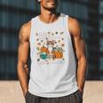 Cat Fall In Love With Reading Book Lover Autumn Men Tank Top