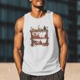 Christmas Cats Bookshelf Gingerbread Men Tank Top