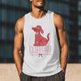 Clifford The Big Red Dog Pink Text With Bow Illustrated Book Men Tank Top