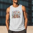 I Closed My Book To Be Here Floral Bookworm Reading Men Tank Top