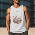 Coffee Cats & Books Cute Cat Book Lover Reading Men Tank Top