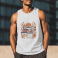 Cozy Autumn Books Fully Booked For Fall Books Pumpkin Men Tank Top