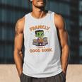 Cute Halloween Teacher Librarian Frankenstein Reading Books Men Tank Top