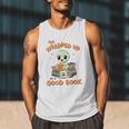Cute Halloween Teacher Librarian Mummy Reading Books Men Tank Top